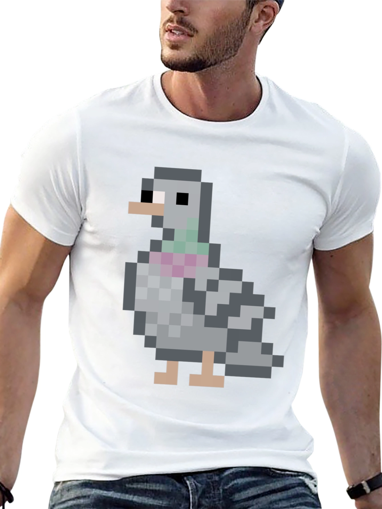 Pixel Pigeon Graphic Tee - Classic Black T-Shirt