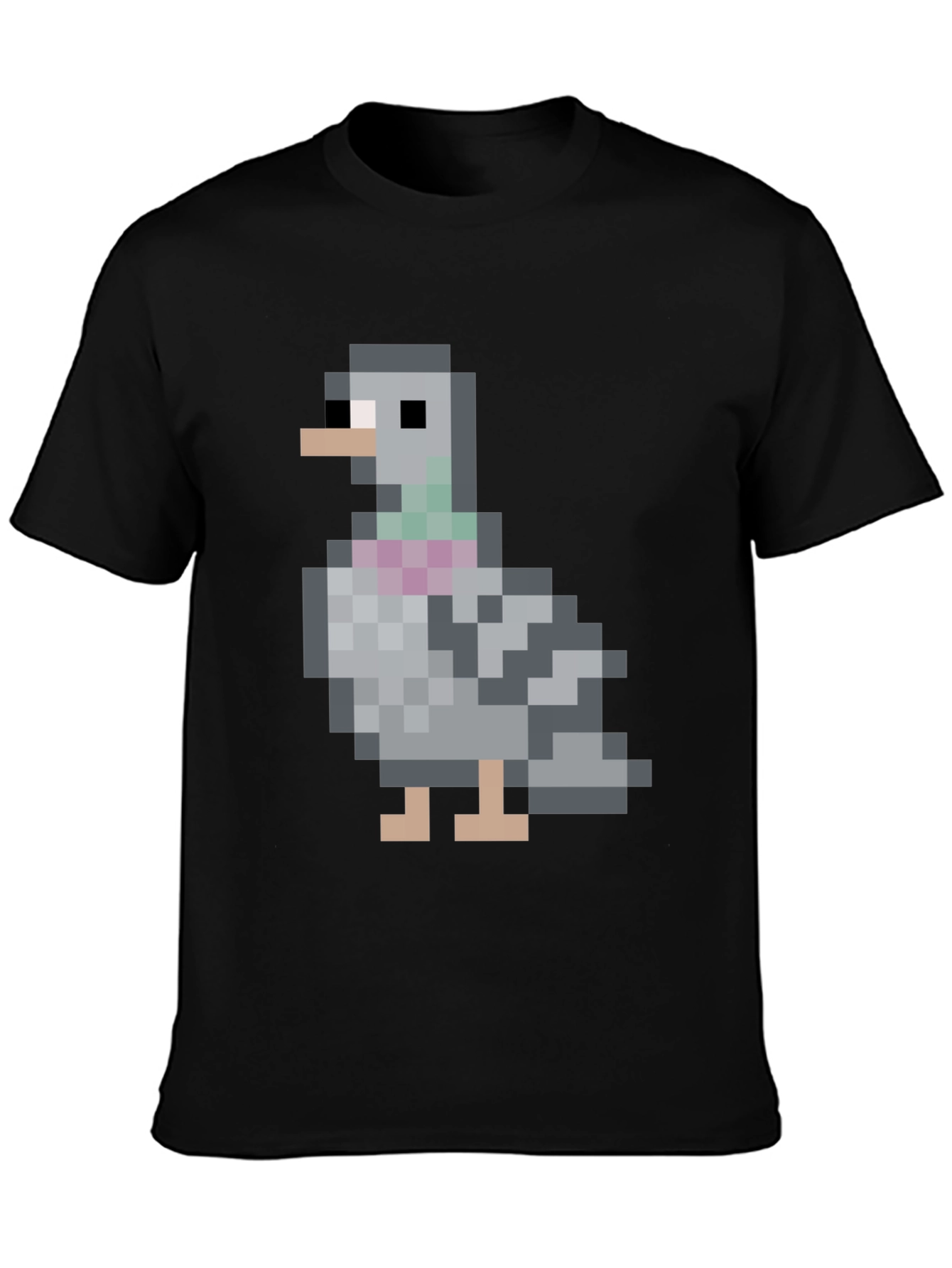 Pixel Pigeon Graphic Tee - Classic Black T-Shirt