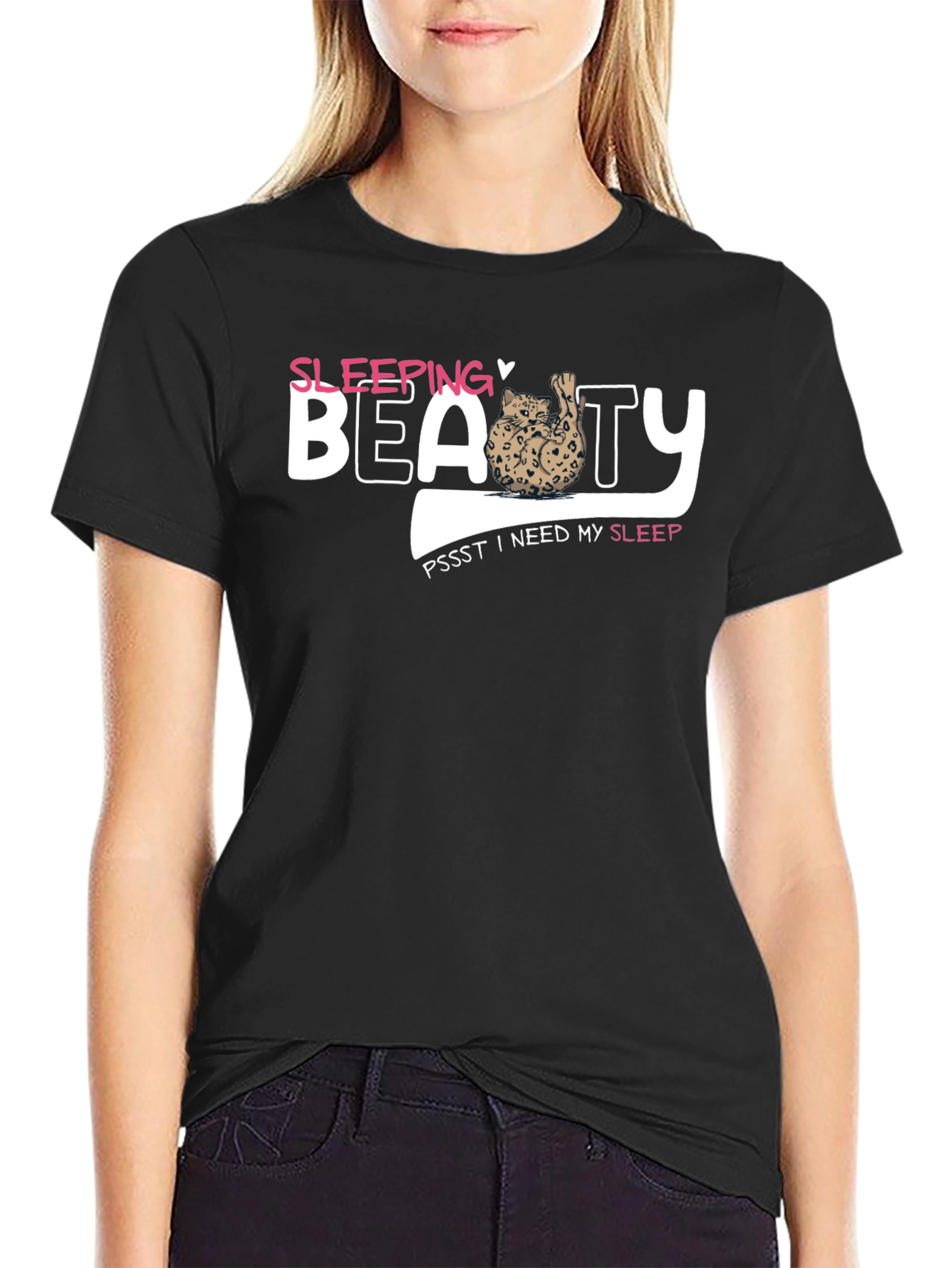 Sleeping Beauty Cat T-Shirt - Needs Sleep