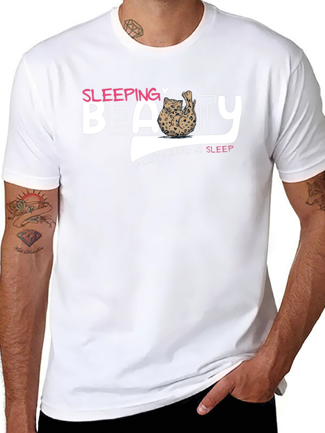 Sleeping Beauty Cat T-Shirt - Needs Sleep