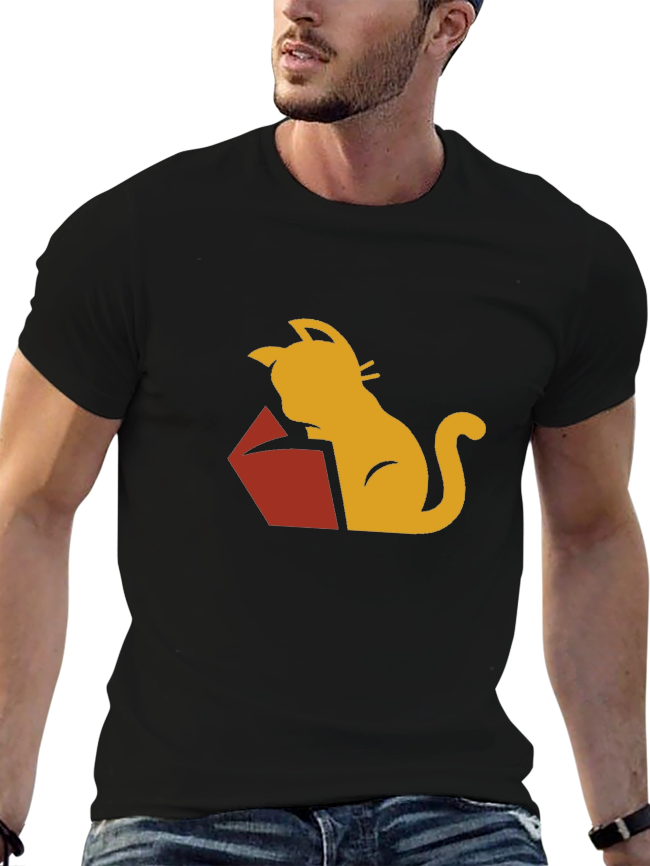Cat Reading Book Graphic Tee - Stylish Casual Wear