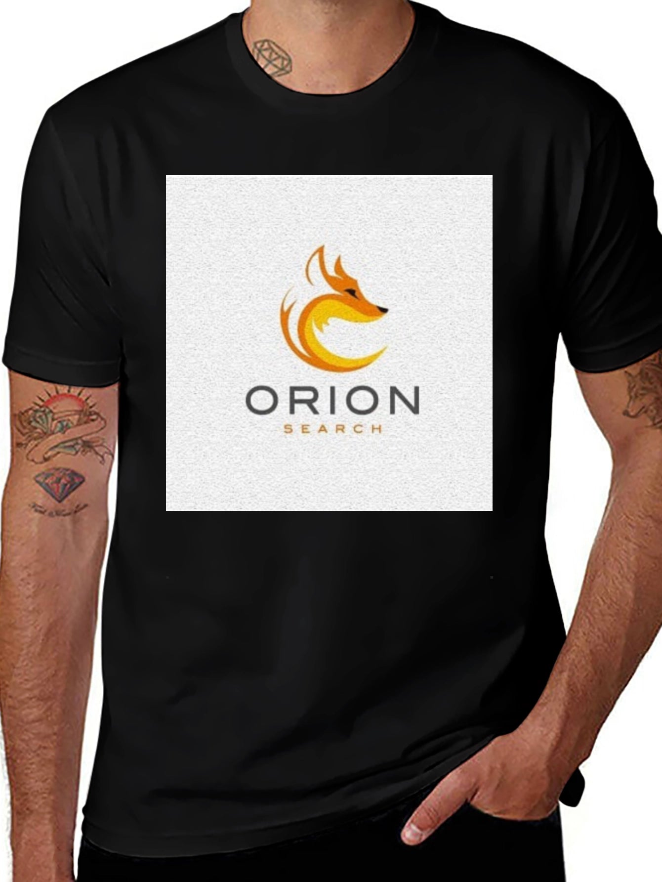 Orion Search Fox Logo Black T-Shirt