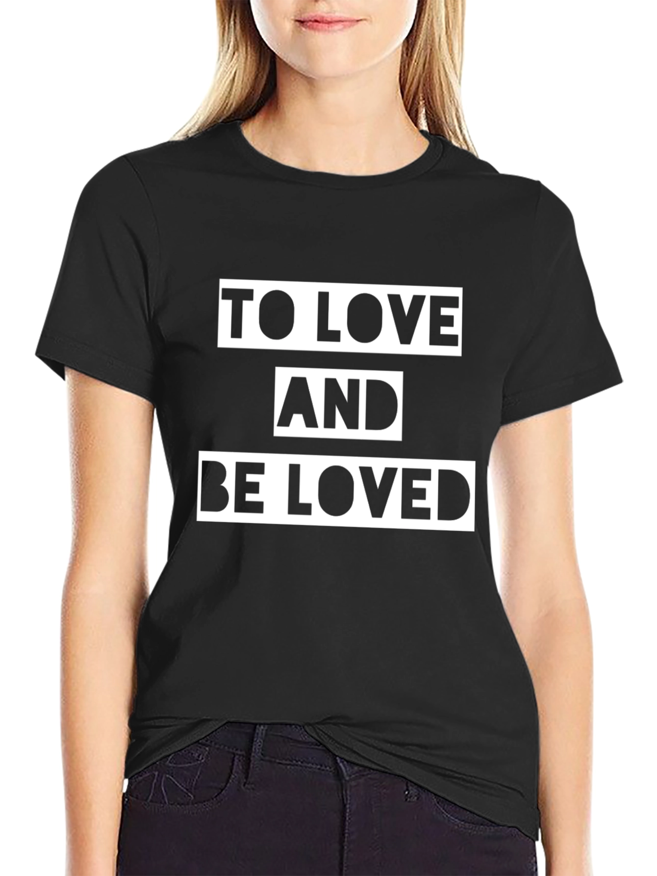 To Love and Be Loved Black Graphic Tee