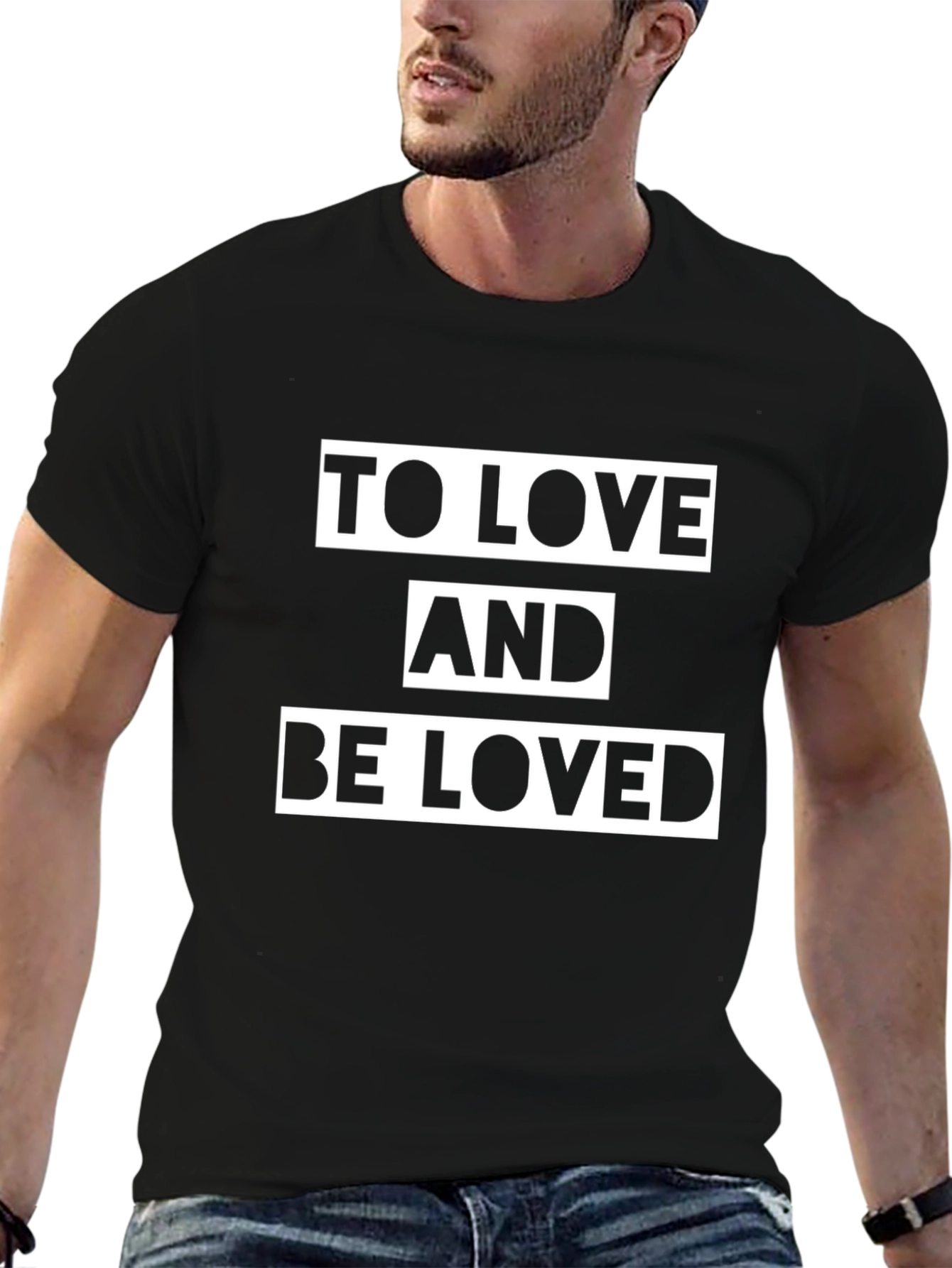 To Love and Be Loved Black Graphic Tee