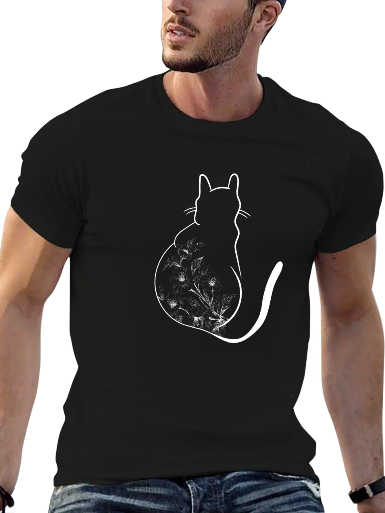 Black Cat Silhouette T-Shirt