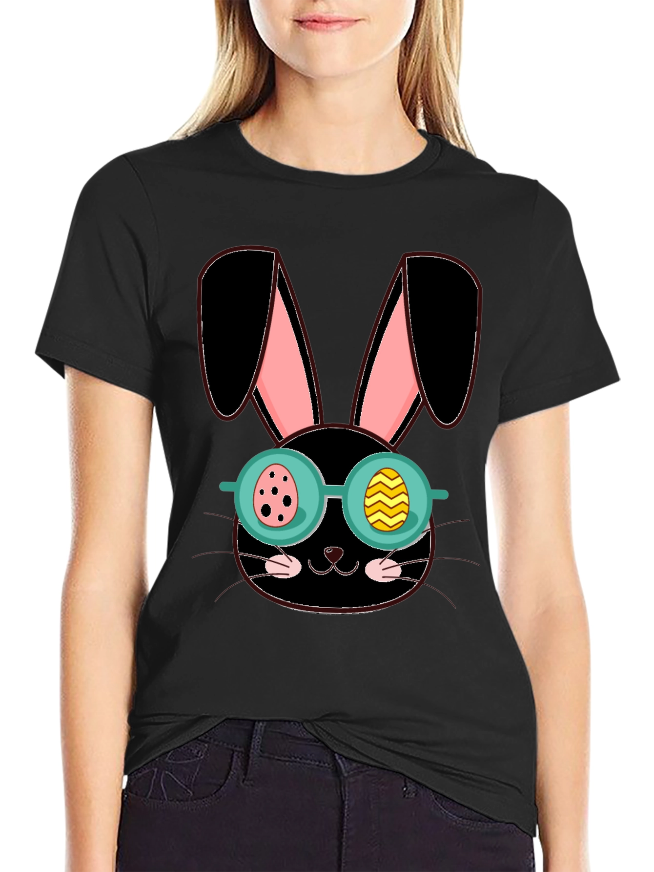Easter Bunny T-Shirt with Egg Glasses