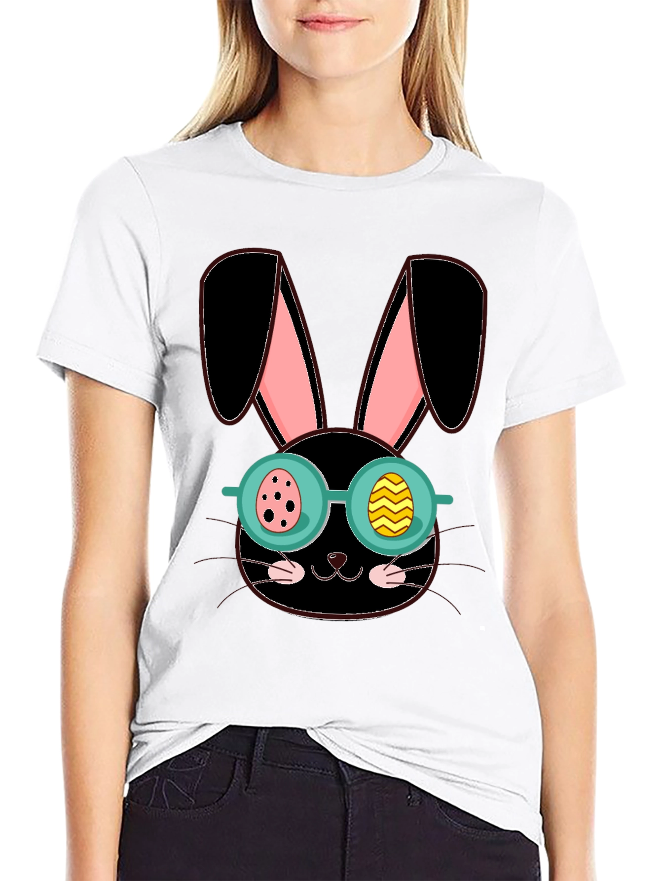 Easter Bunny T-Shirt with Egg Glasses