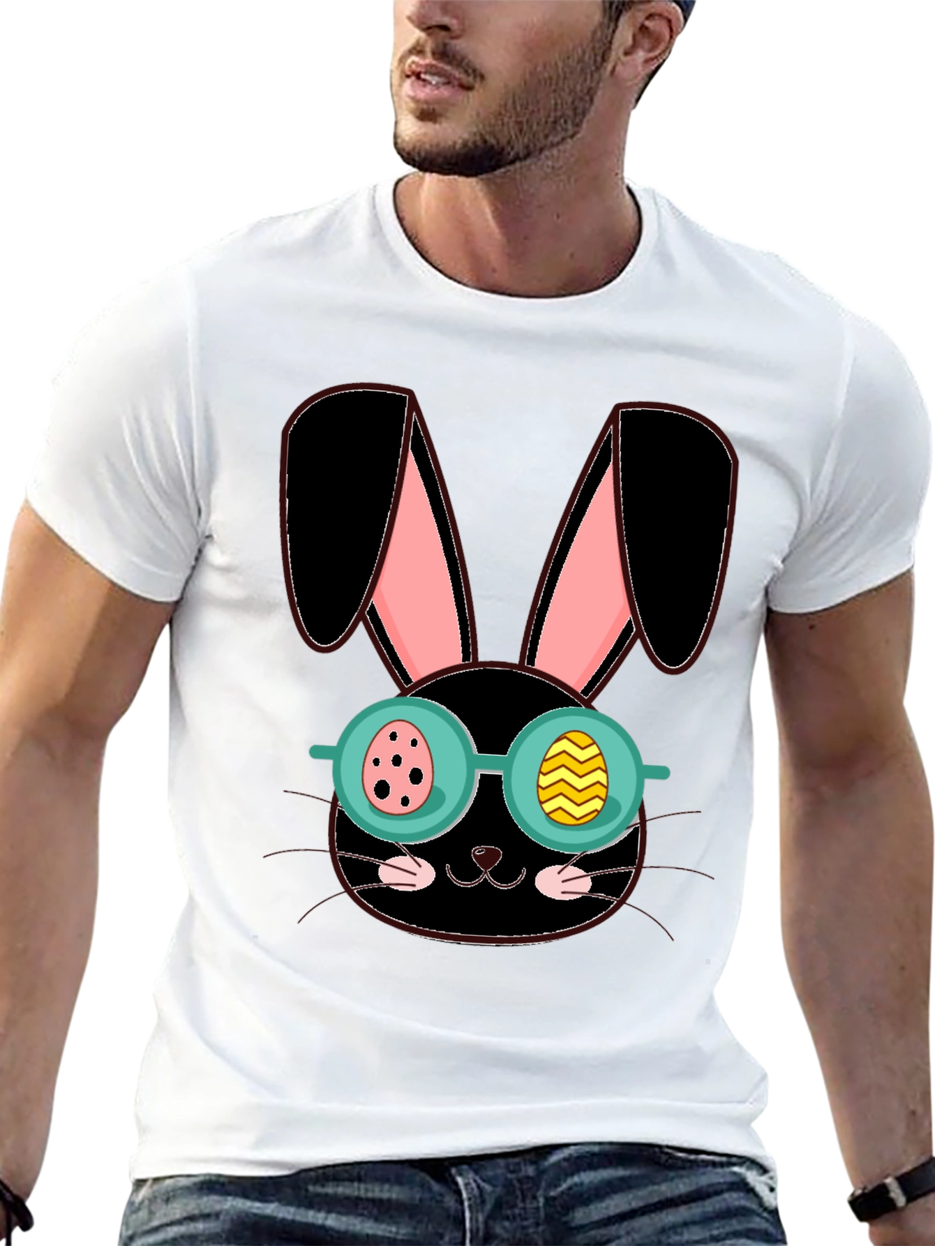 Easter Bunny T-Shirt with Egg Glasses