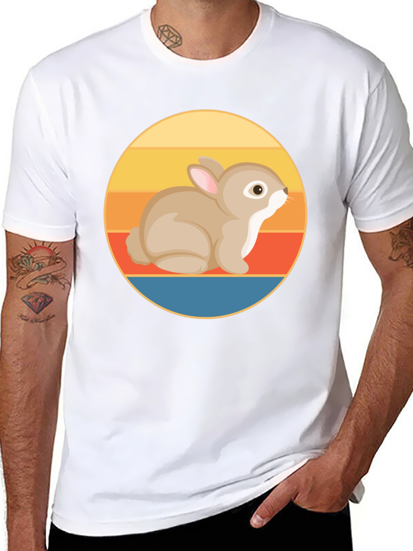 Retro Rabbit Graphic T-Shirt