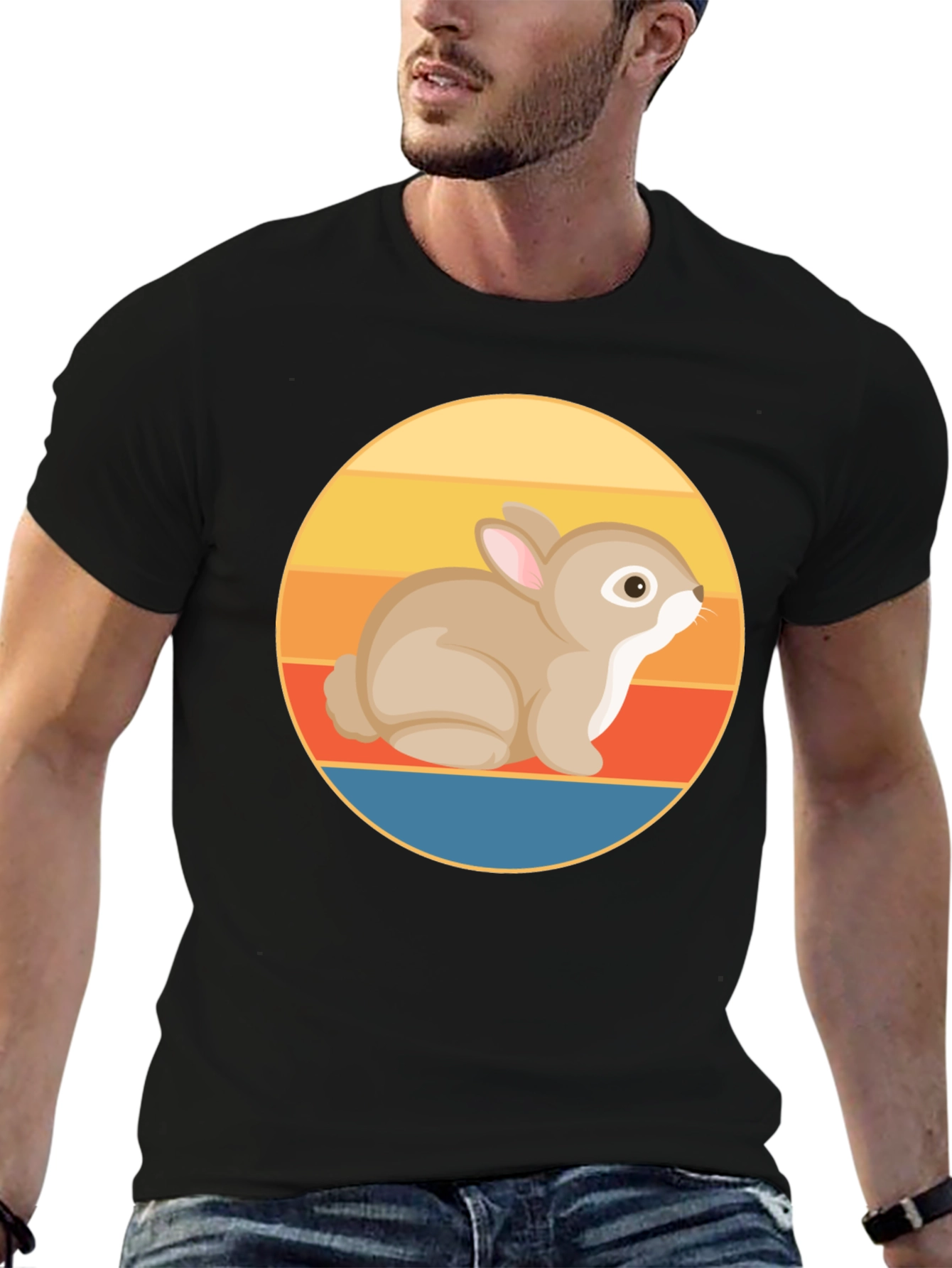 Retro Rabbit Graphic T-Shirt