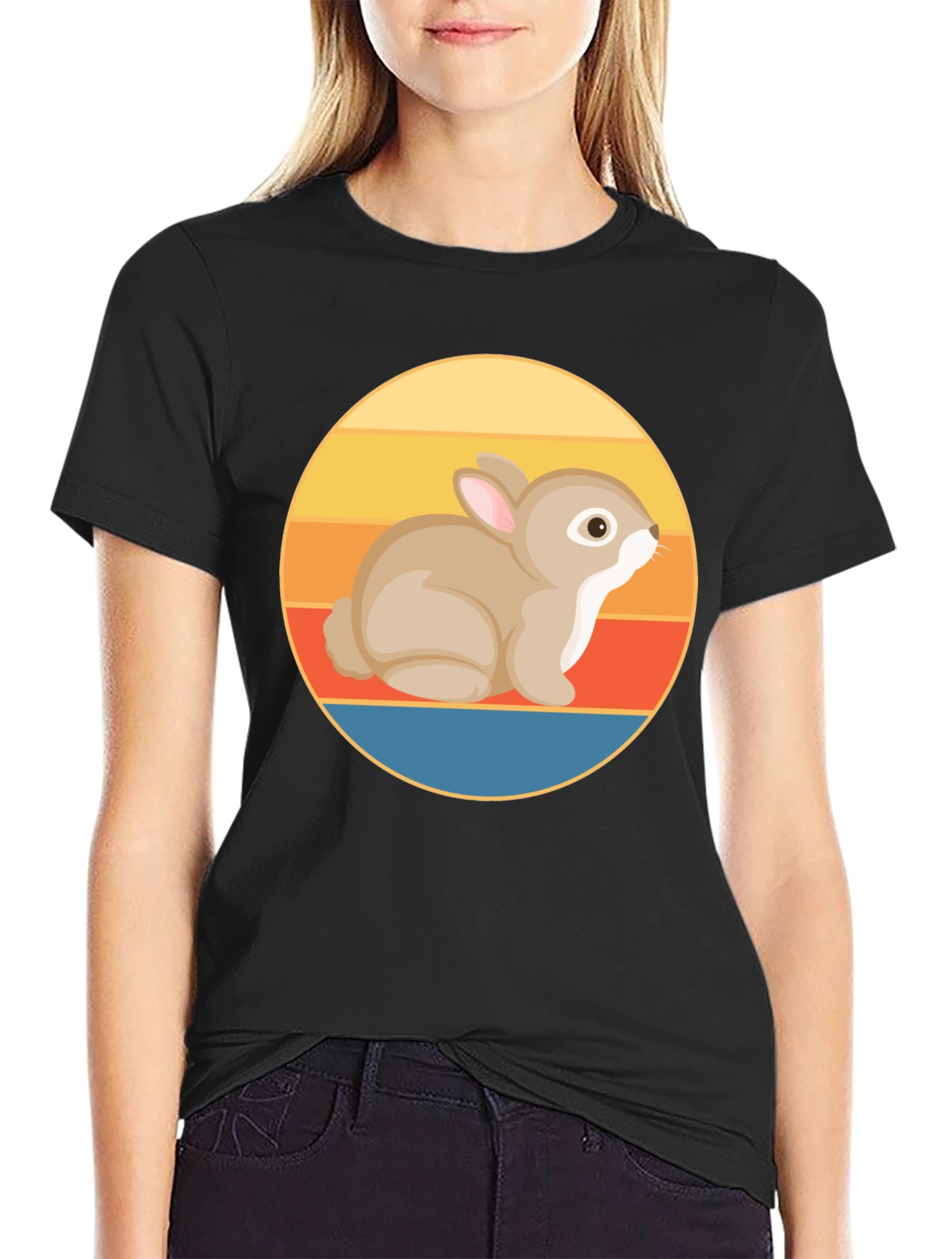 Retro Rabbit Graphic T-Shirt