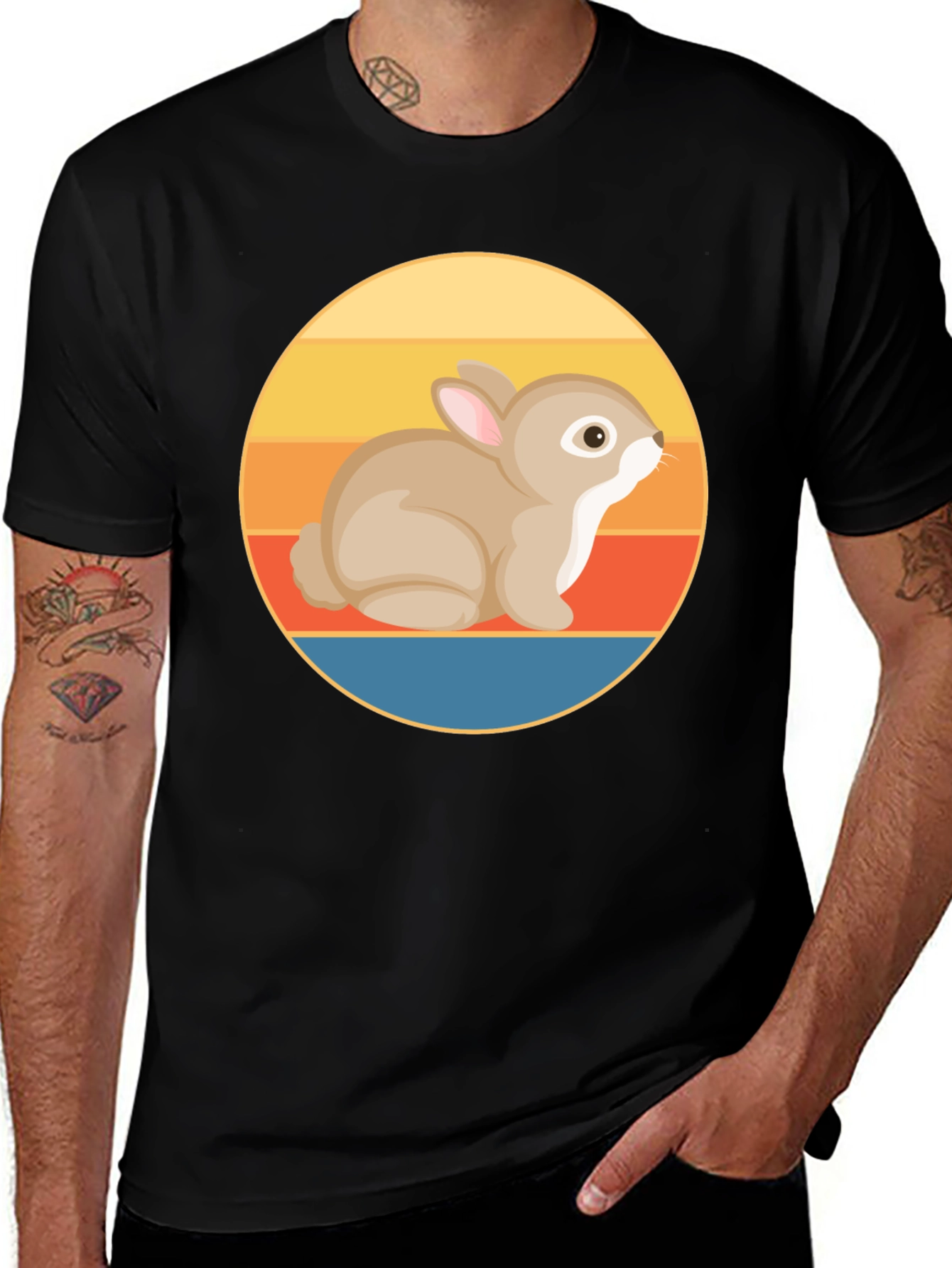 Retro Rabbit Graphic T-Shirt