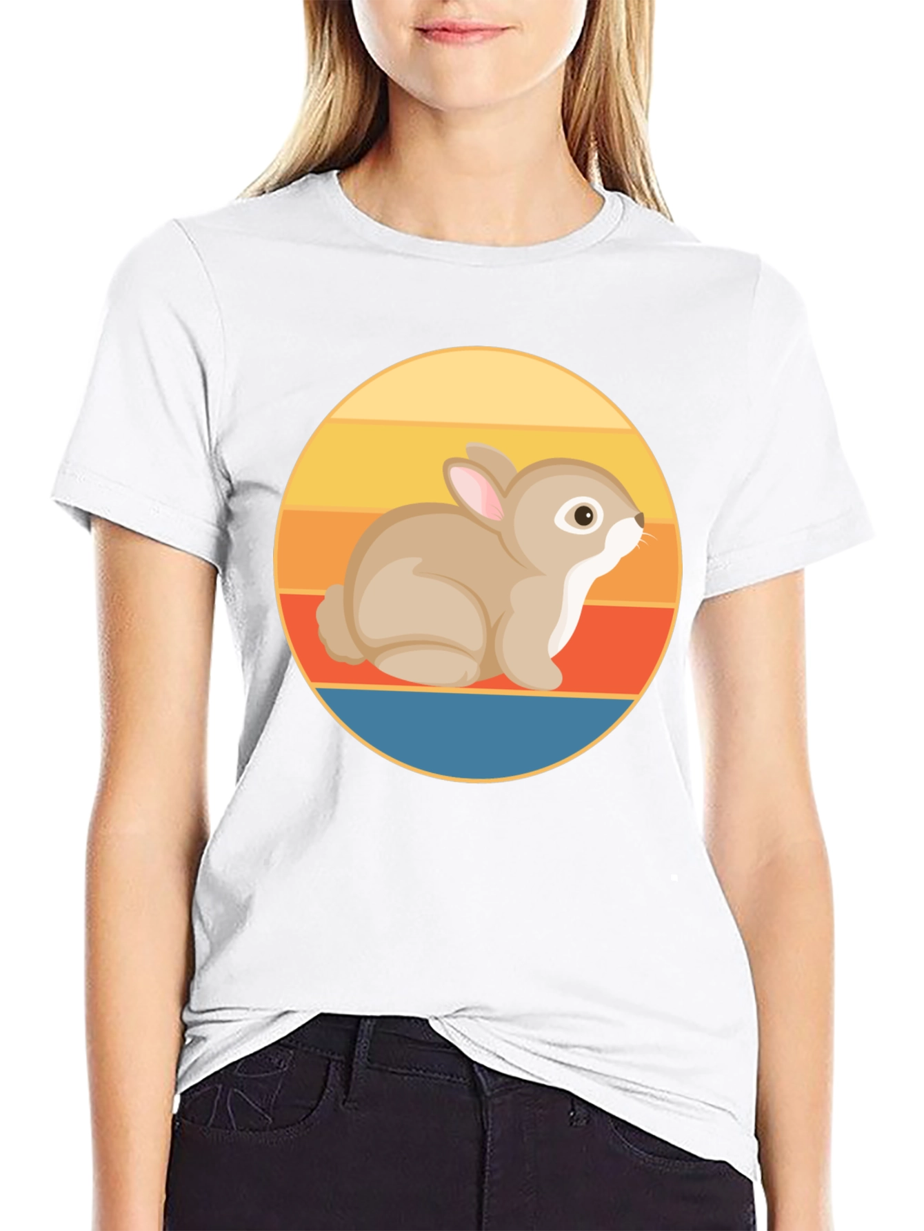 Retro Rabbit Graphic T-Shirt
