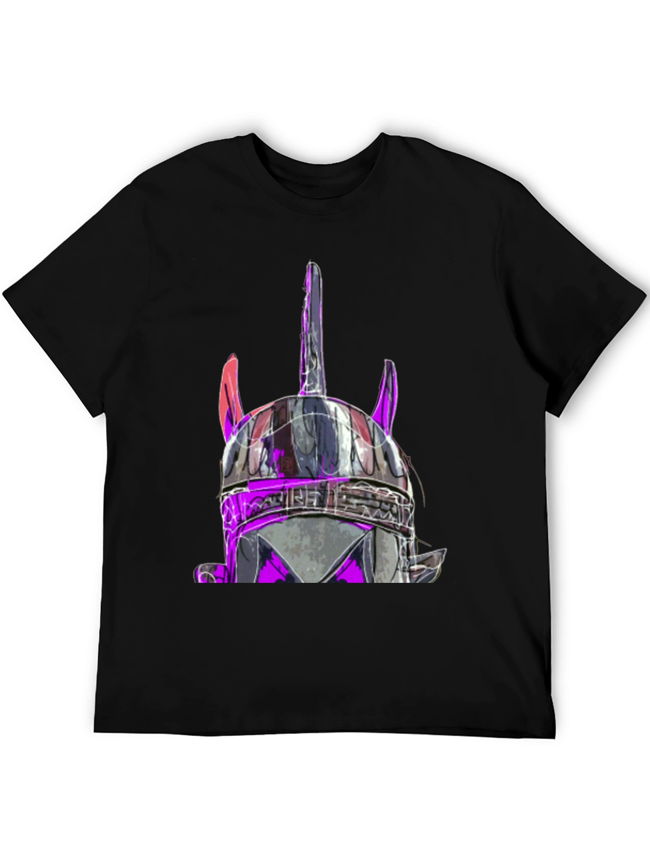 Viking Helmet Graphic Black T-Shirt