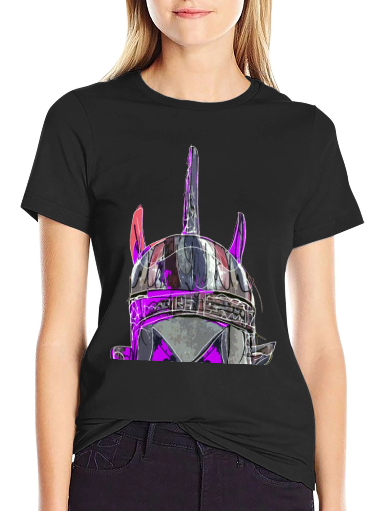 Viking Helmet Graphic Black T-Shirt