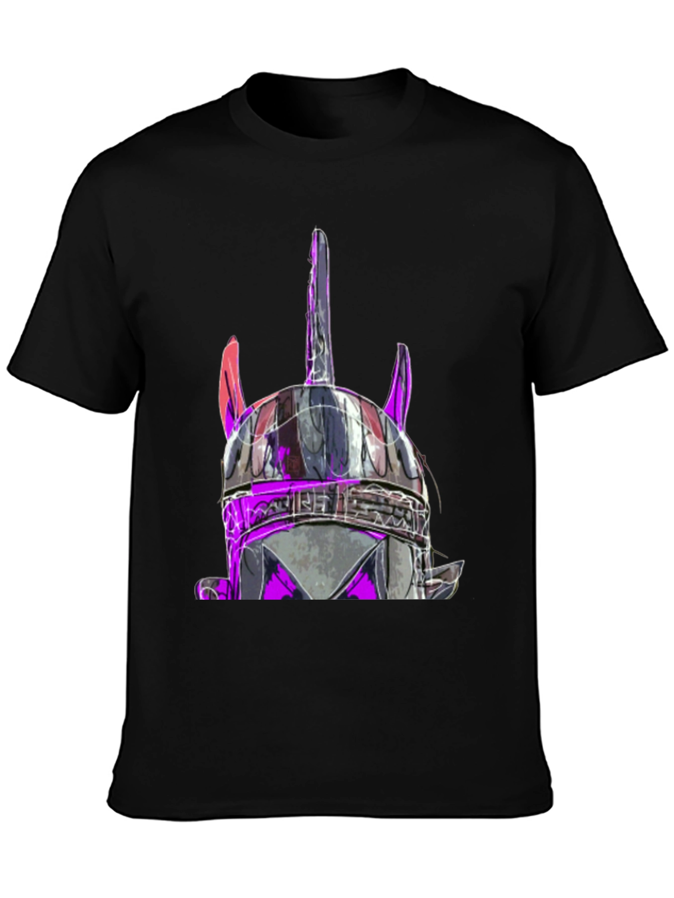 Viking Helmet Graphic Black T-Shirt