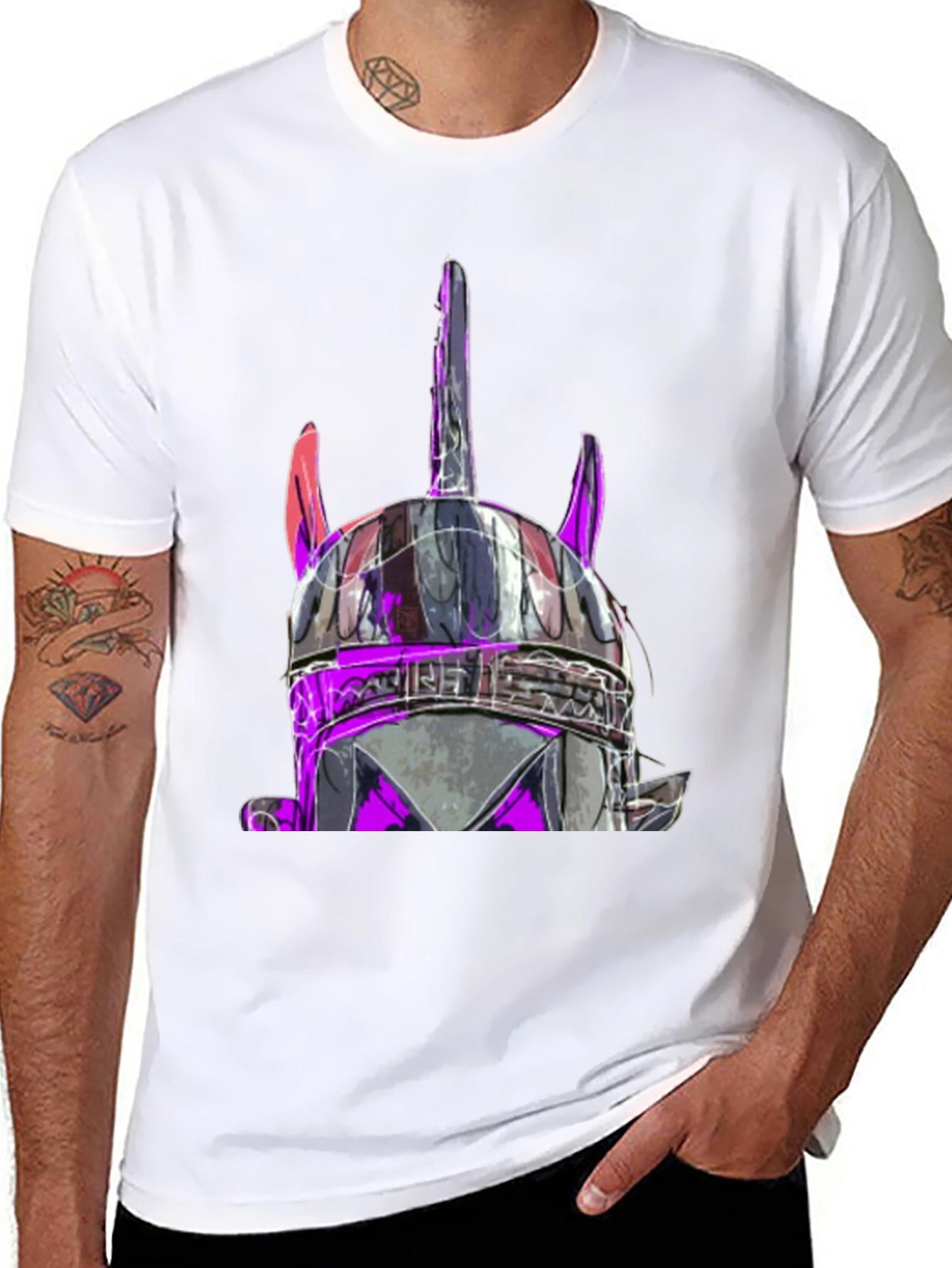 Viking Helmet Graphic Black T-Shirt