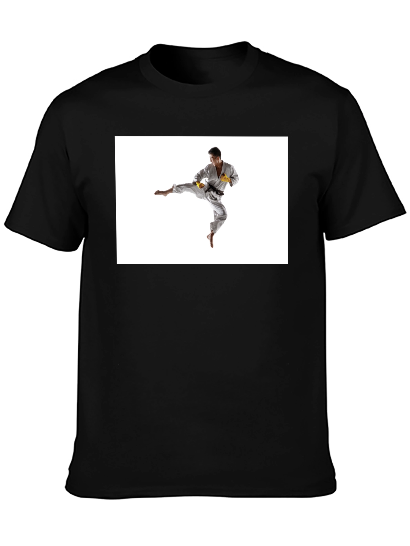 Black T-Shirt with Karate Graphic