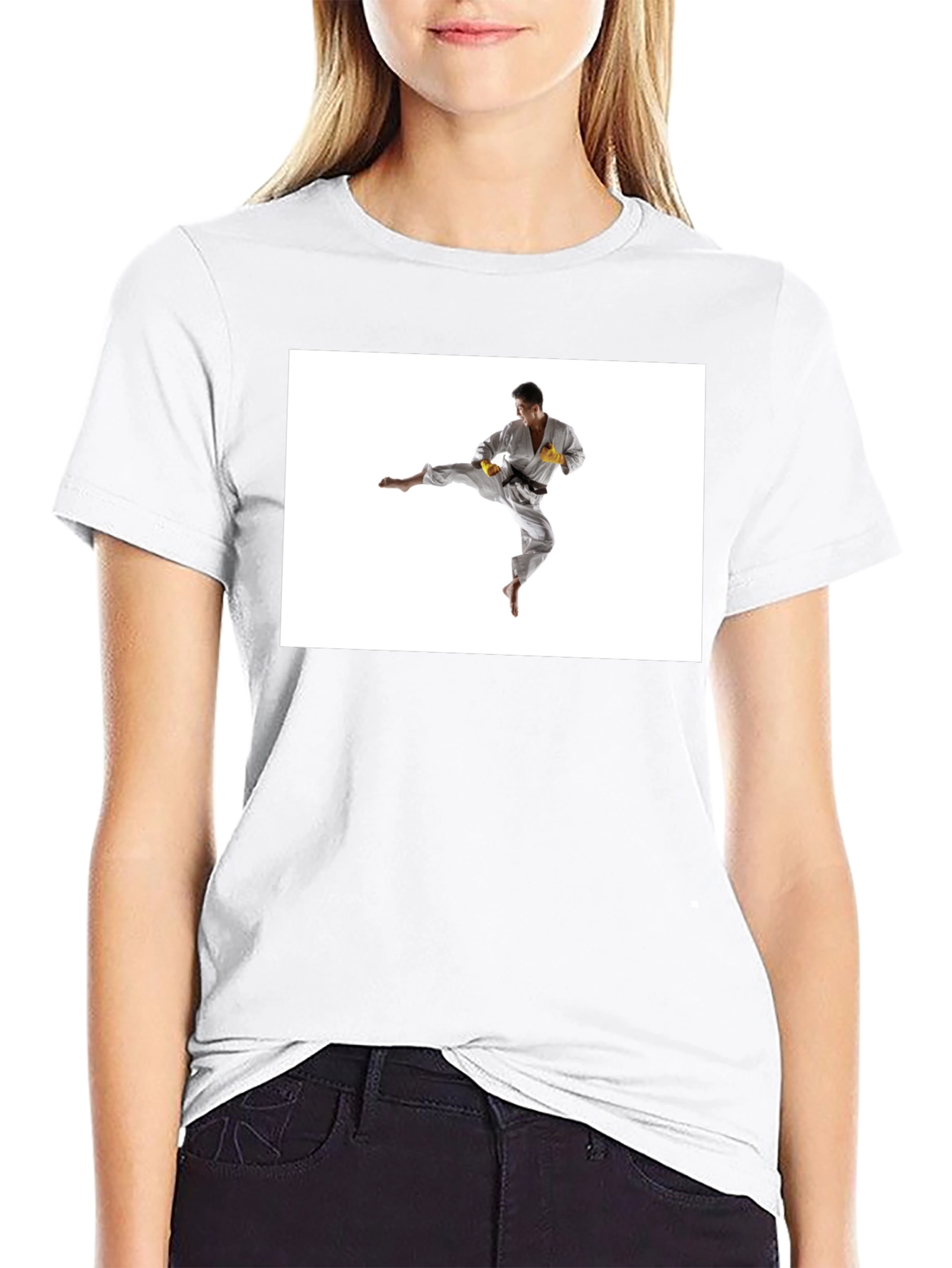 Black T-Shirt with Karate Graphic