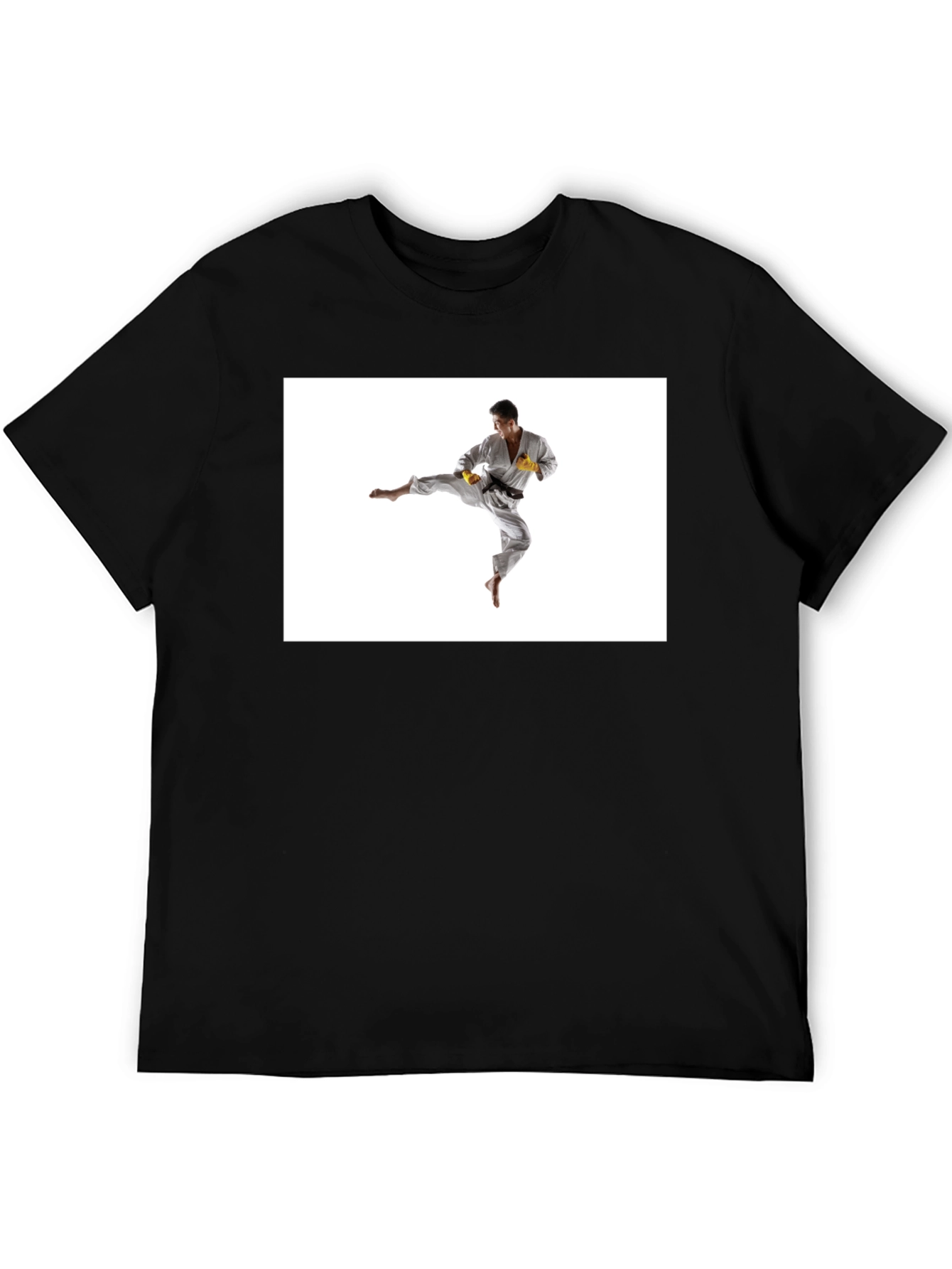 Black T-Shirt with Karate Graphic