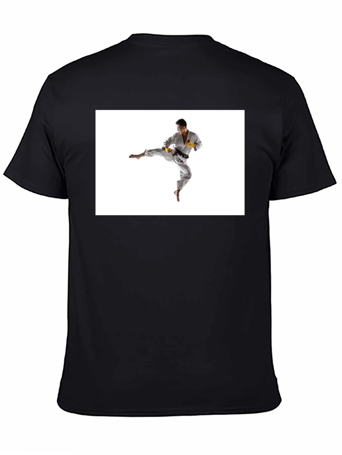 Black T-Shirt with Karate Graphic