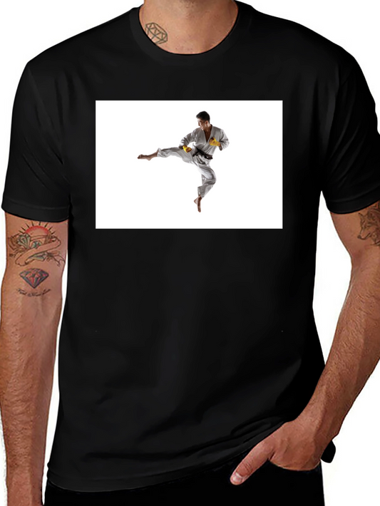 Black T-Shirt with Karate Graphic