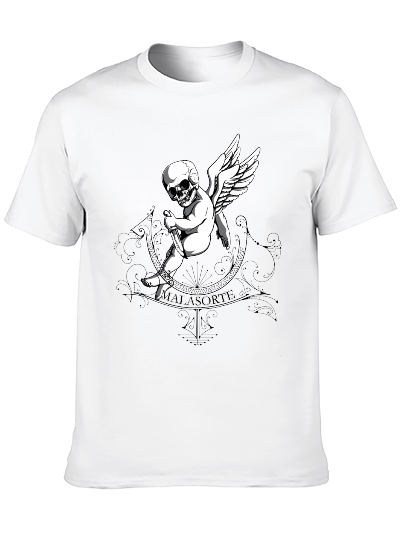 Skull Cupid Graphic T-Shirt - Mens Black Tee