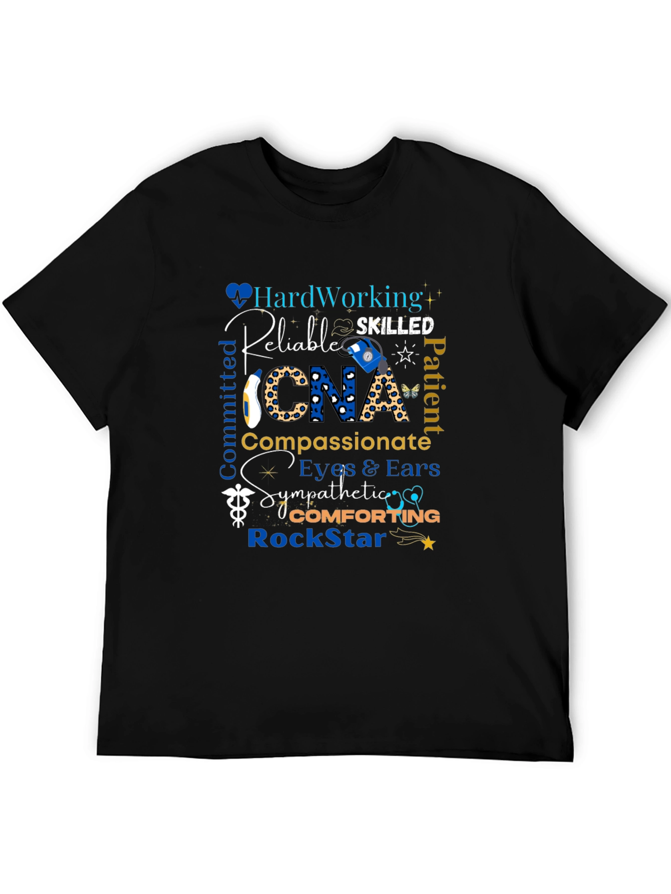 CNA Appreciation Black T-Shirt - Hardworking & Compassionate