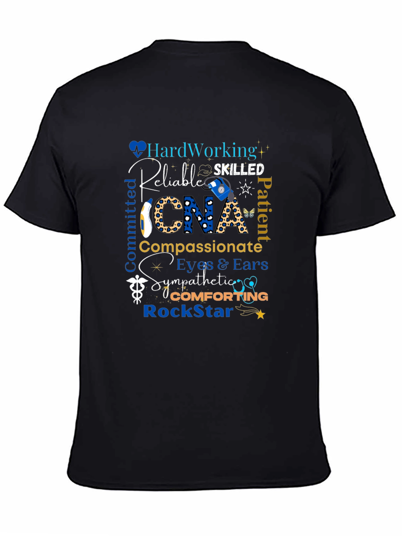 CNA Appreciation Black T-Shirt - Hardworking & Compassionate