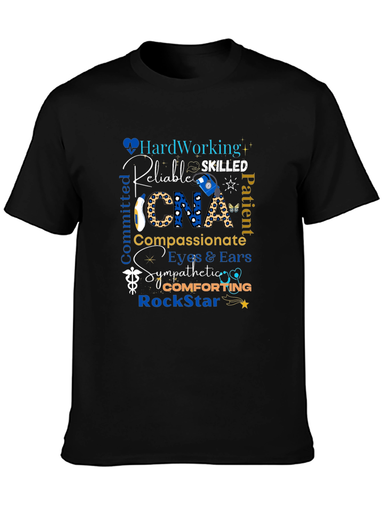 CNA Appreciation Black T-Shirt - Hardworking & Compassionate