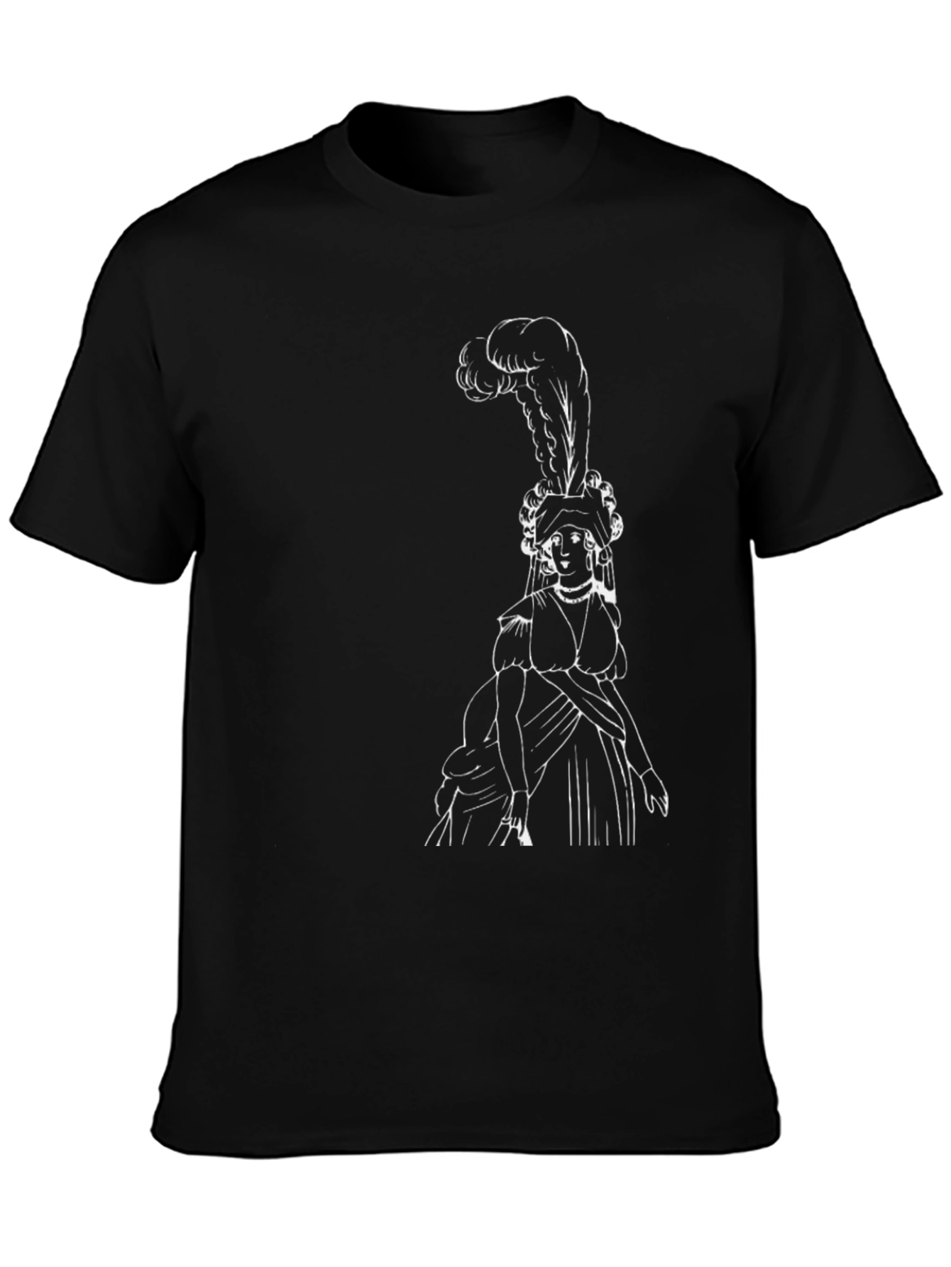 Elegant Woman Portrait Black T-Shirt