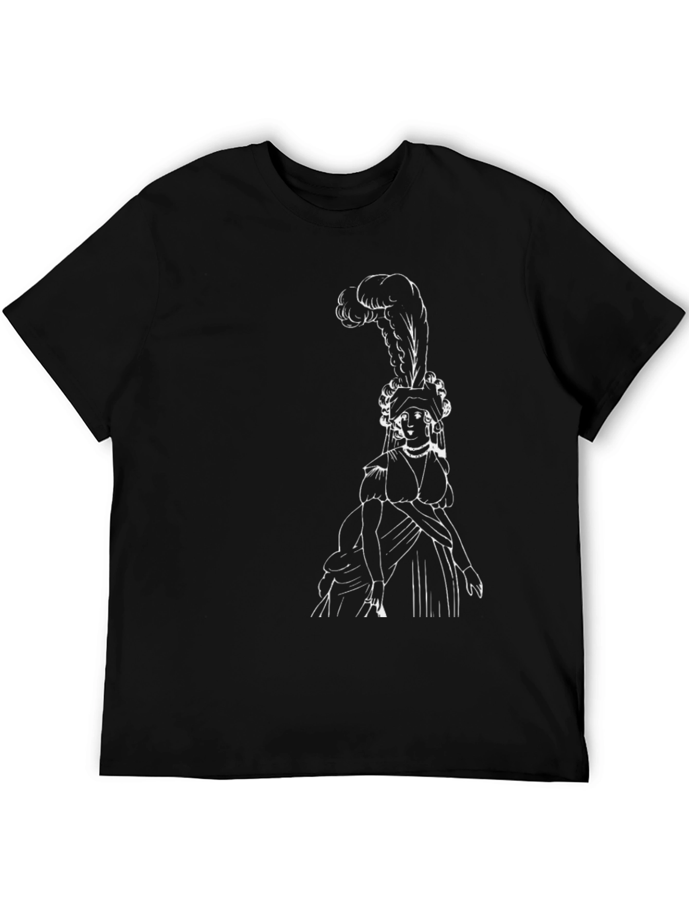 Elegant Woman Portrait Black T-Shirt