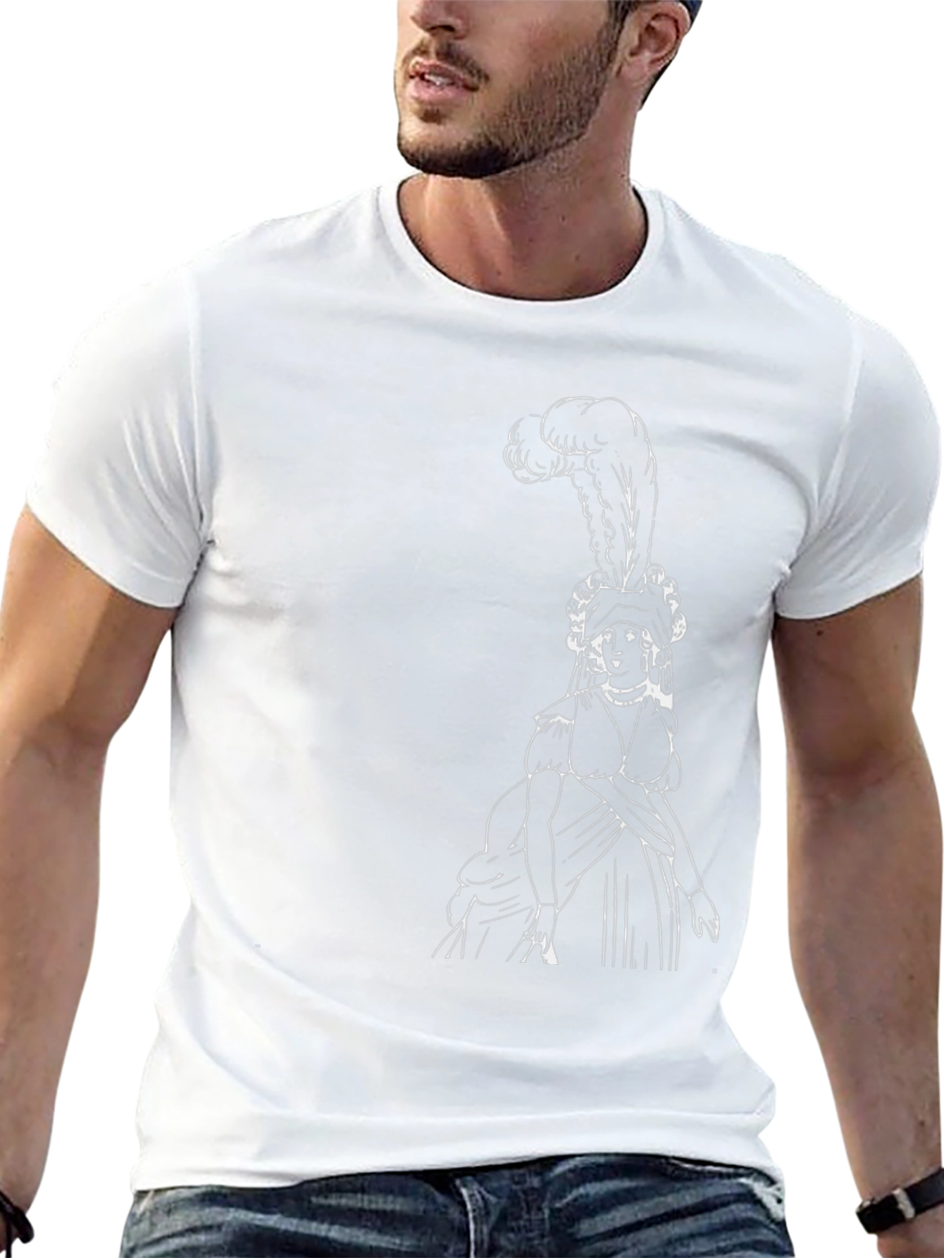 Elegant Woman Portrait Black T-Shirt