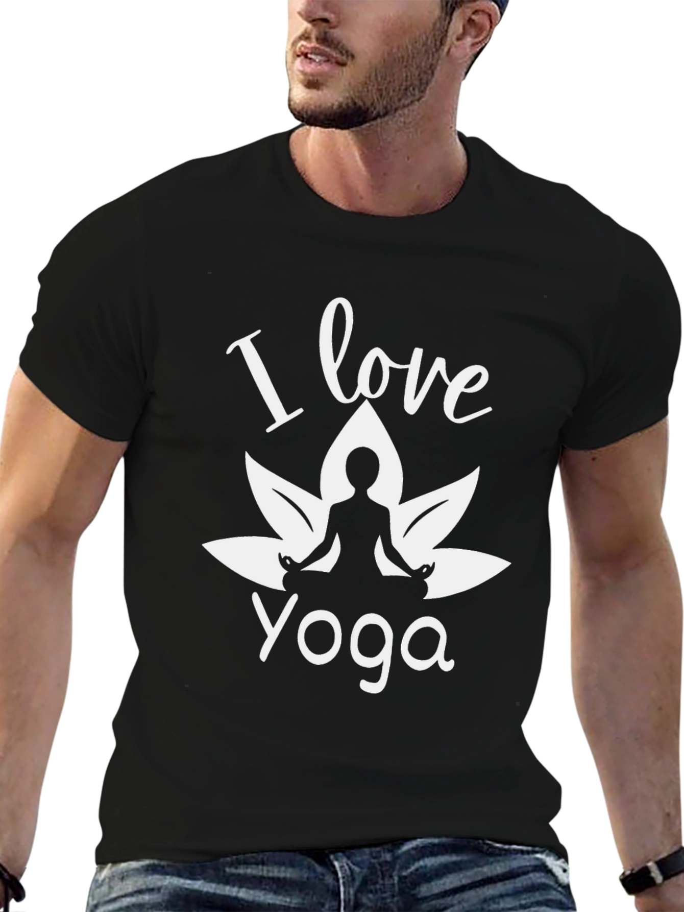 I Love Yoga T-Shirt - Meditating Silhouette Tee
