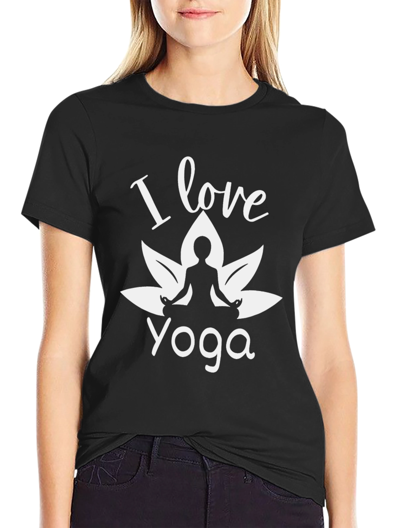 I Love Yoga T-Shirt - Meditating Silhouette Tee