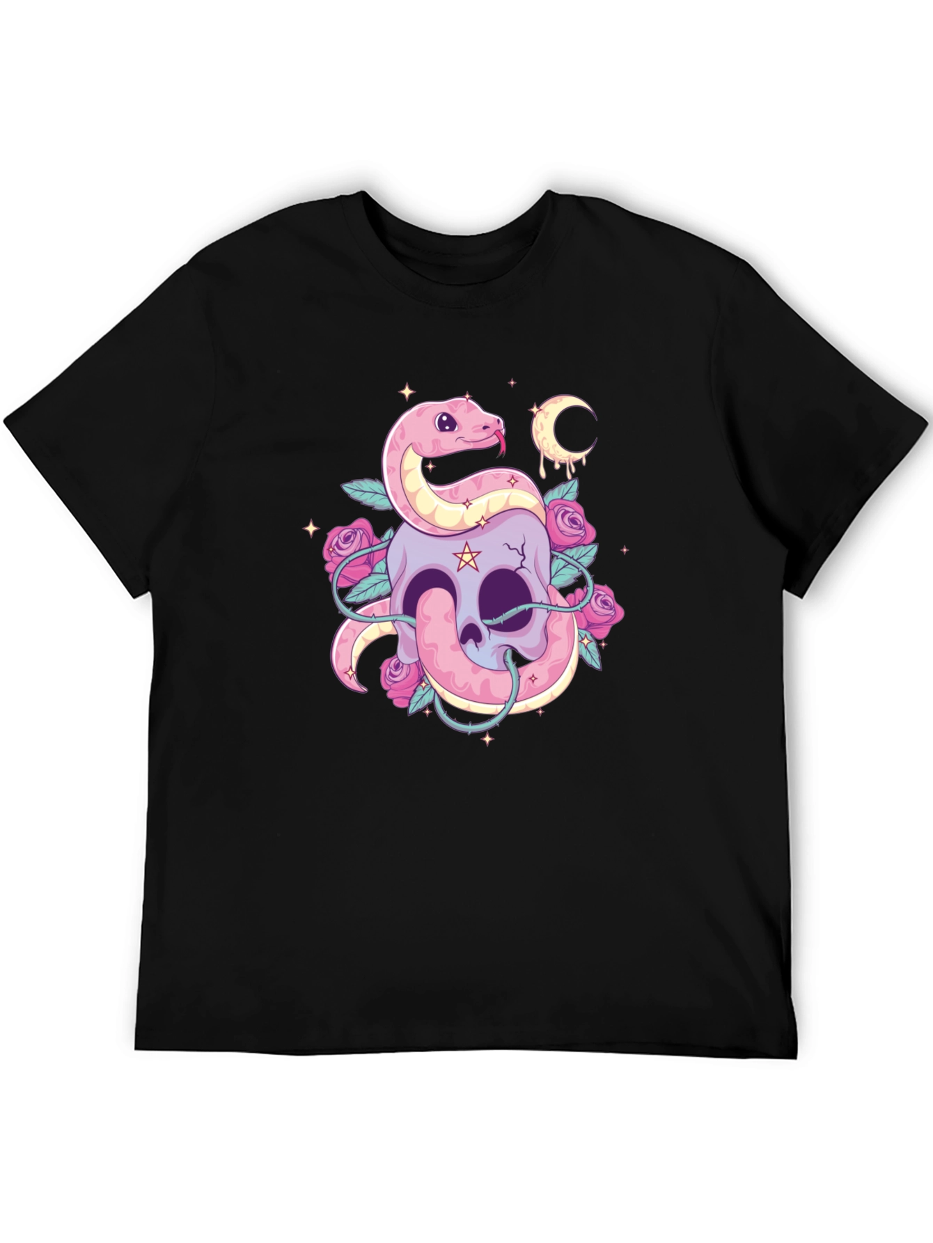 Skull & Snake Graphic Tee - Goth Aesthetic Shirt