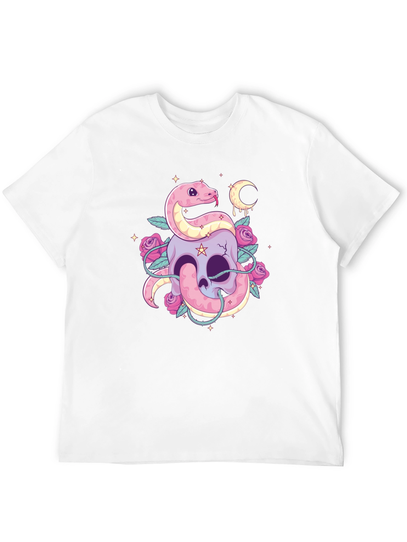 Skull & Snake Graphic Tee - Goth Aesthetic Shirt