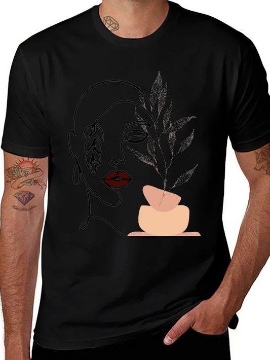 Abstract Face Plant Graphic Tee - Modern Art T-Shirt