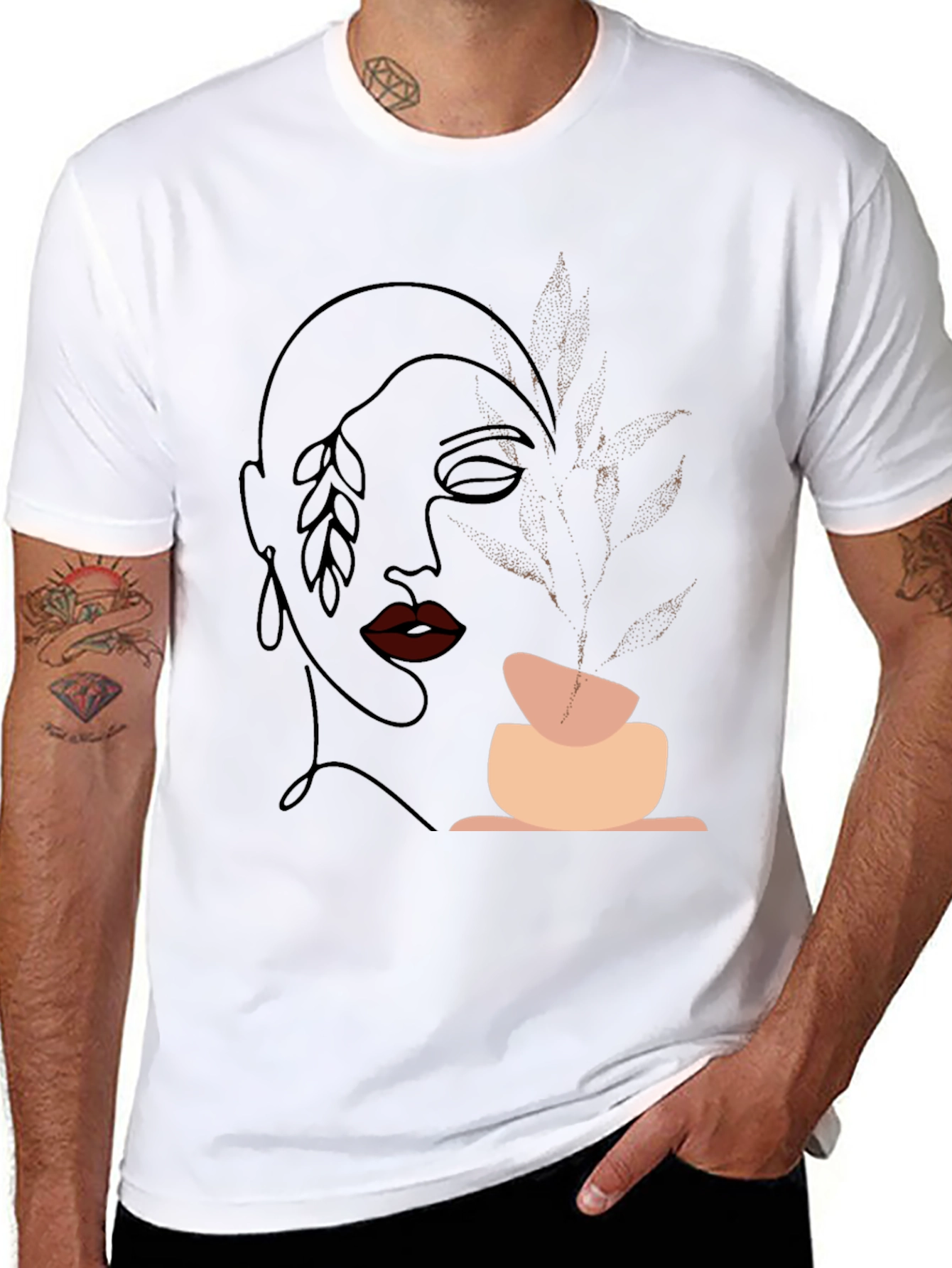 Abstract Face Plant Graphic Tee - Modern Art T-Shirt