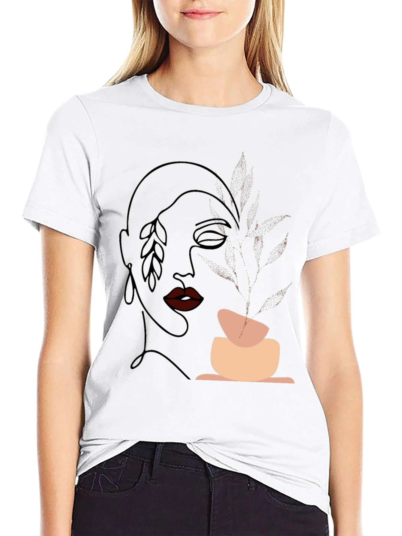 Abstract Face Plant Graphic Tee - Modern Art T-Shirt