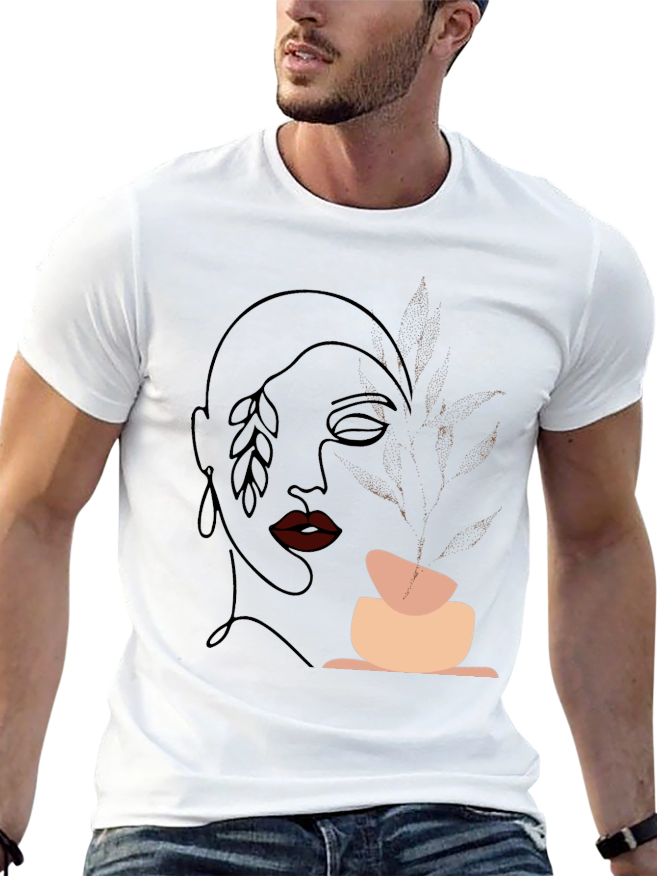 Abstract Face Plant Graphic Tee - Modern Art T-Shirt