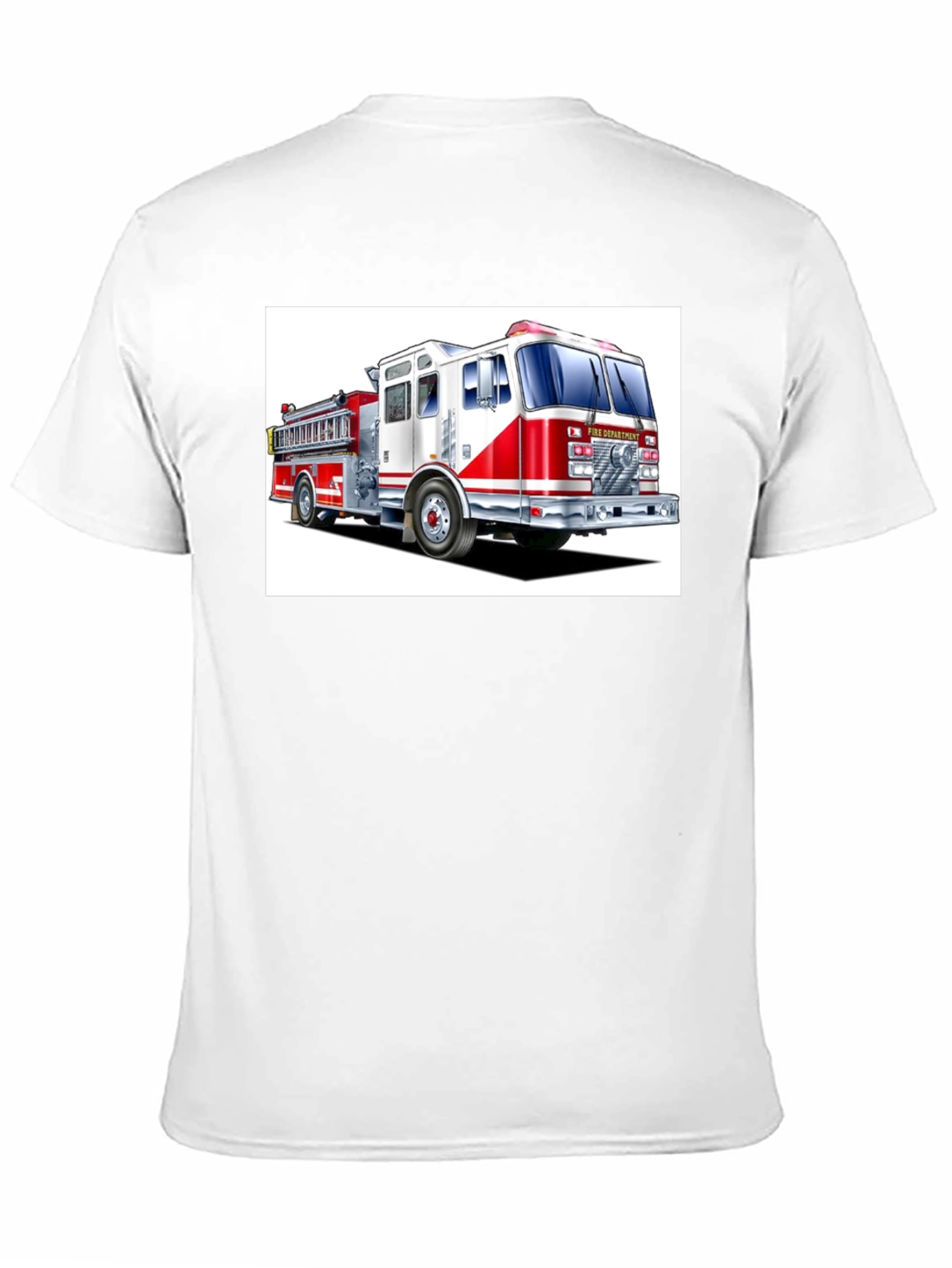 Fire Department Truck Graphic Tee - Black