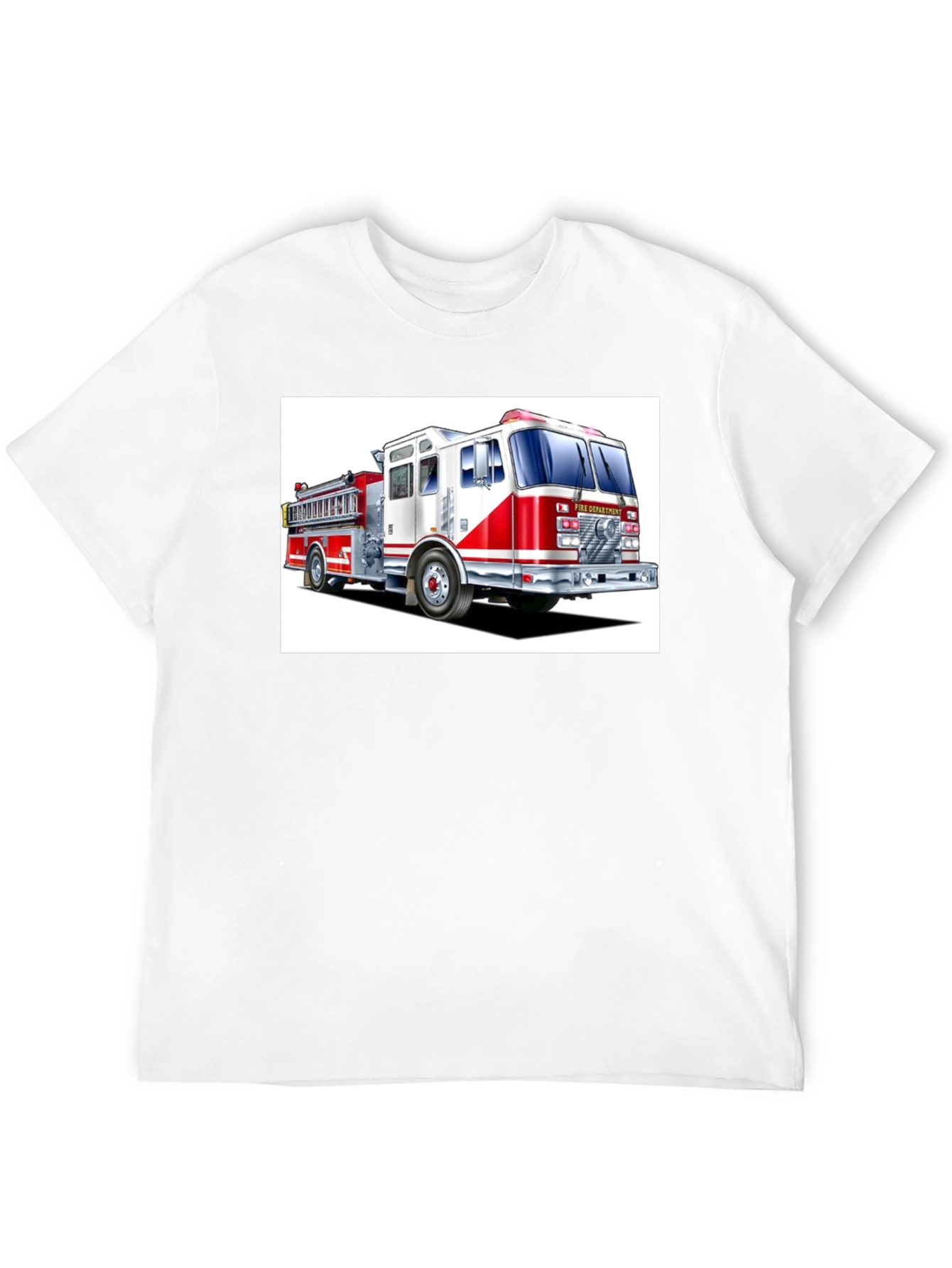 Fire Department Truck Graphic Tee - Black