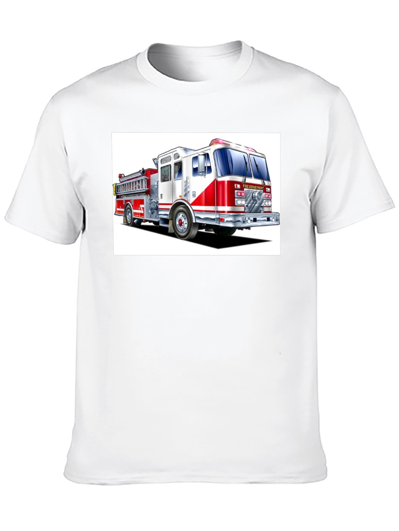 Fire Department Truck Graphic Tee - Black