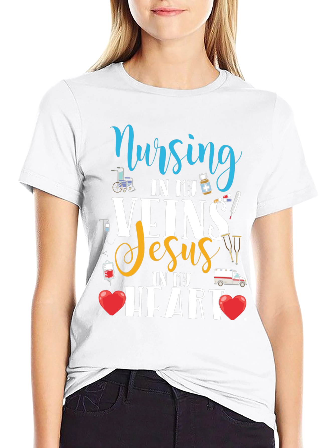 Nursing In My Veins Jesus In My Heart T-Shirt