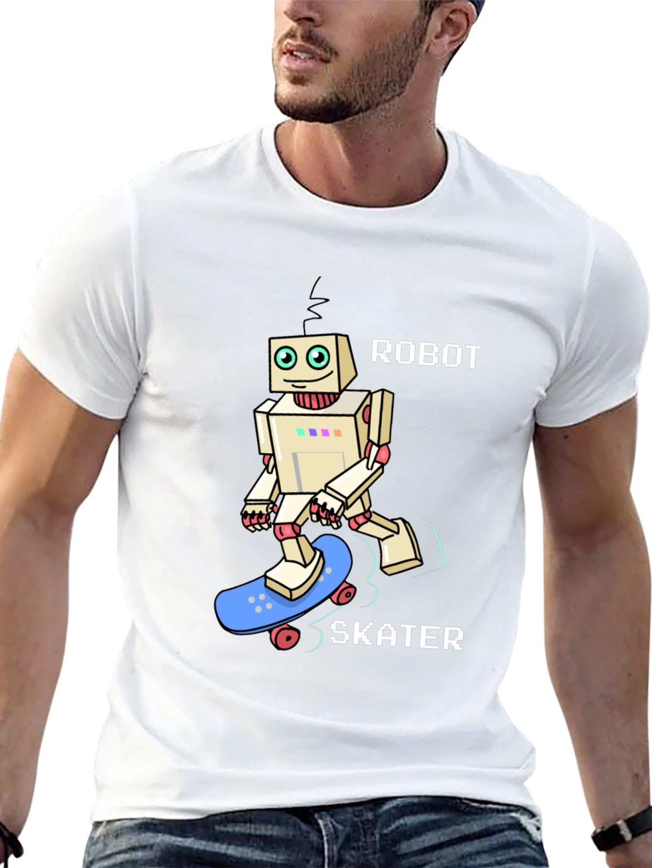 Robot Skater Graphic Tee - Cool & Unique Design