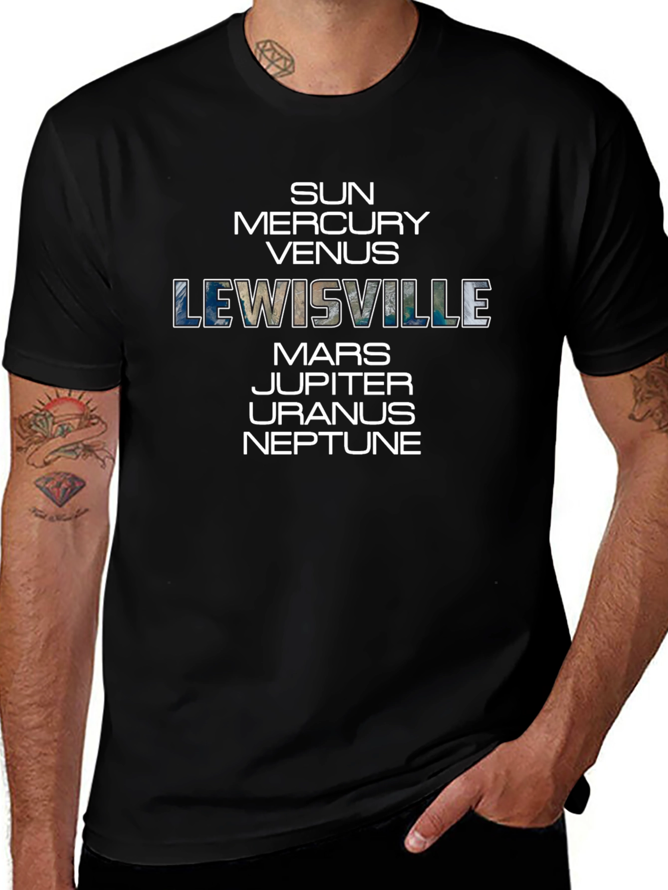 Lewisville Planets Black T-Shirt
