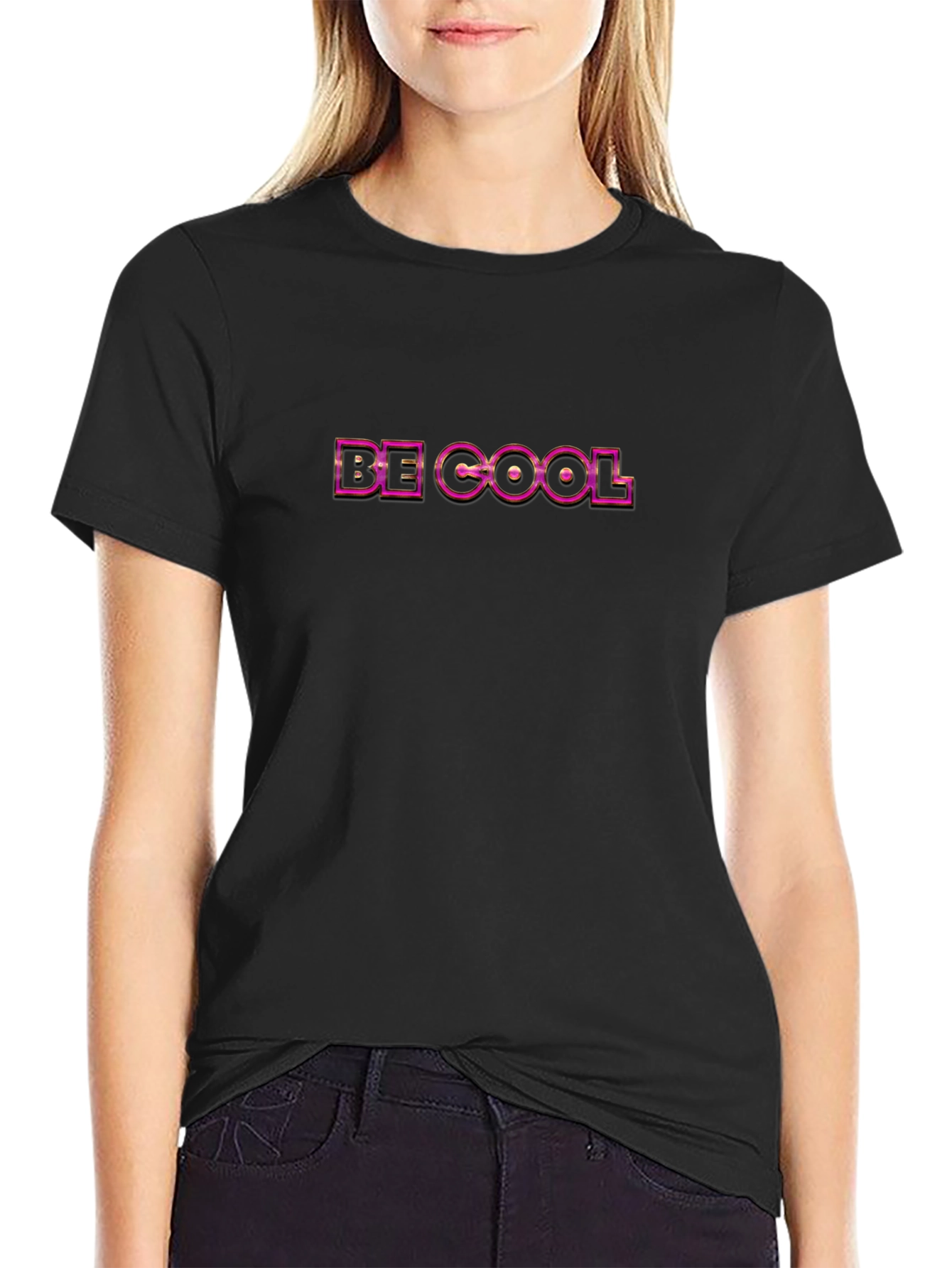 Be Cool Black Graphic Tee