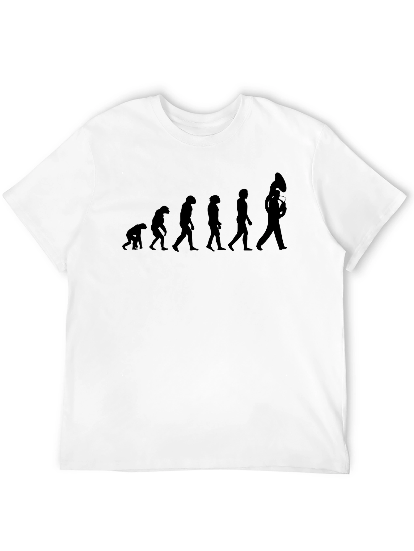 Evolution of Tuba Player Black T-Shirt