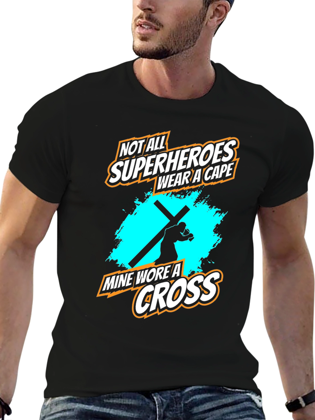 Superhero Cross Graphic Tee - Faith Based Apparel